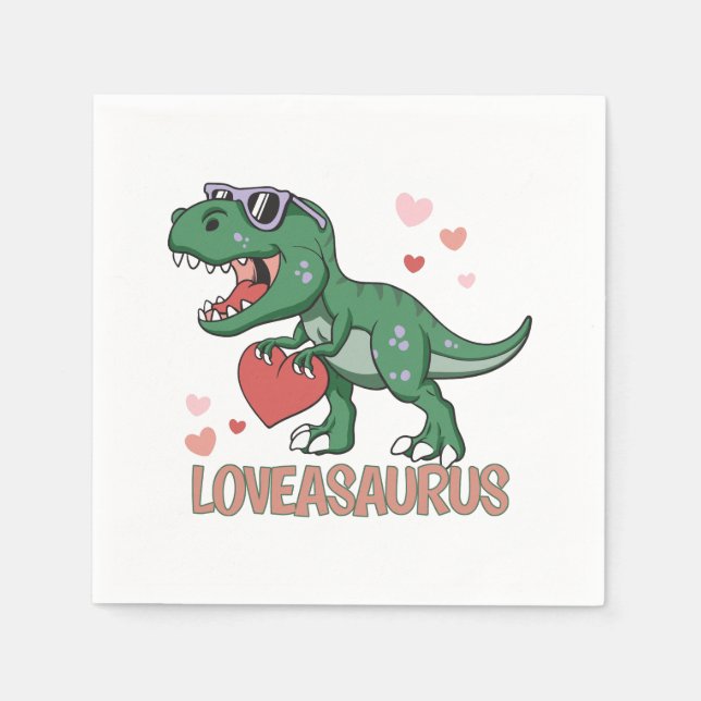 Valentine Lovesaurus Pappersservett (Framsidan)