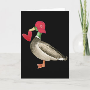 Valentine Mallard Anka Retro Groovy Hjärtan Valent Kort