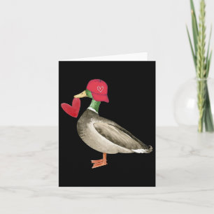 Valentine Mallard-anka Retro Groovy Hjärtan Valent Kort