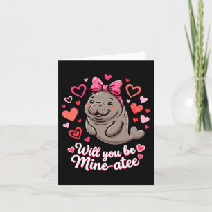 Valentine Manatee Sött Djur Gåva Hjärtan Kommer At Kort