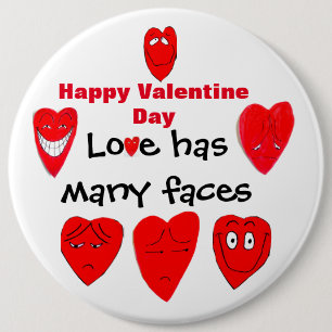 VALENTINE MÅNGA ANSIKTE AV KÄRLEK-KnappEN Knapp