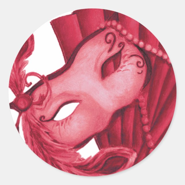 Valentine-Mask Runt Klistermärke (Framsida)