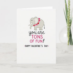 Valentine Massor Av Roligt Elefantkort Kort