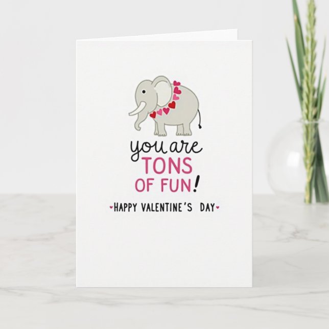 Valentine Massor Av Roligt Elefantkort Kort (Framsida)