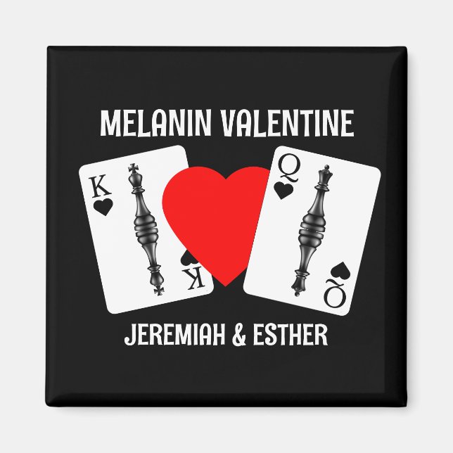 Valentine MELANIN QUEEN KUNG PLAYING CARDS Par Magnet (Framsidan)