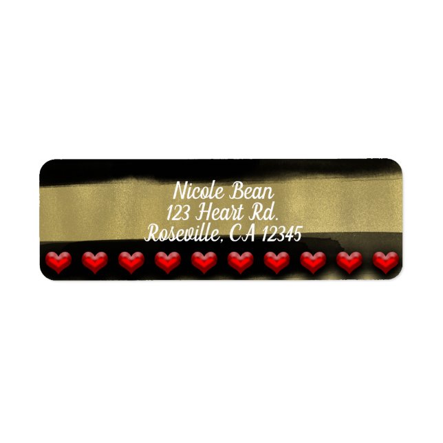 Valentine Modern Svart Båge Guld Färg Sweet 16 Returadress Etikett (Framsidan)