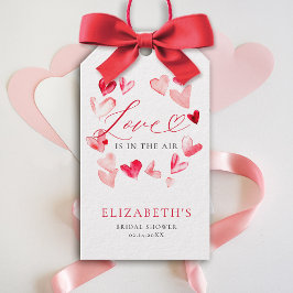 Valentine Modern Whimsical Hearts Bridal Shower Presentetikett
