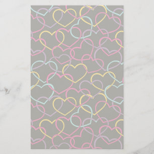 Valentine Mönster med Färg Hearts Brevpapper