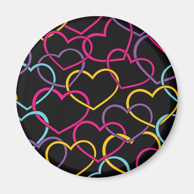 Valentine Mönster med Färg Hearts Magnet (Framsidan)