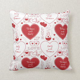 Valentine Mönster Pillow - Red on White Kudde
