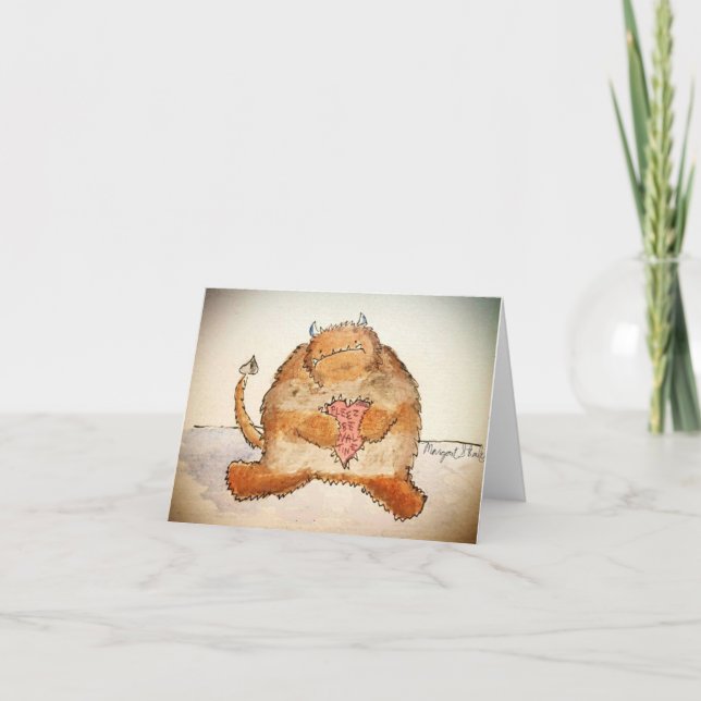 Valentine monster tack kort (Framsida)