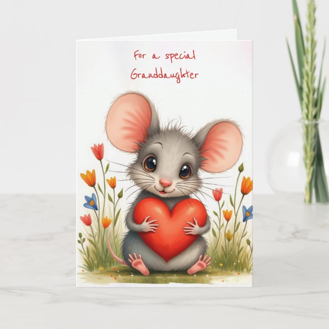 Valentine Mouse för mordotter Kort (Framsida)