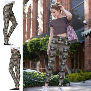 Valentine Mouse Hearts Land Rustic Wood be my Leggings