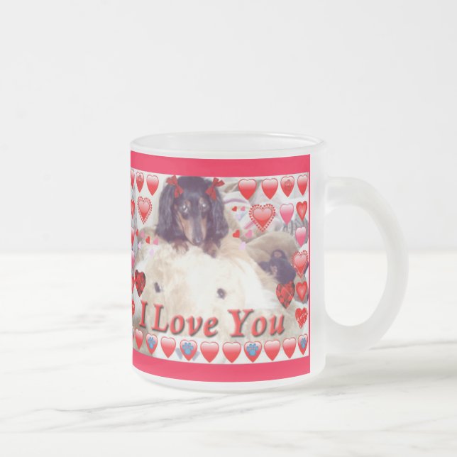 VALENTINE MUGG - GIFTS - MINI DACHSHUND I KÄRLEK D (Höger)