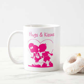 Valentine Mugg Rosa Kissing Silhouette