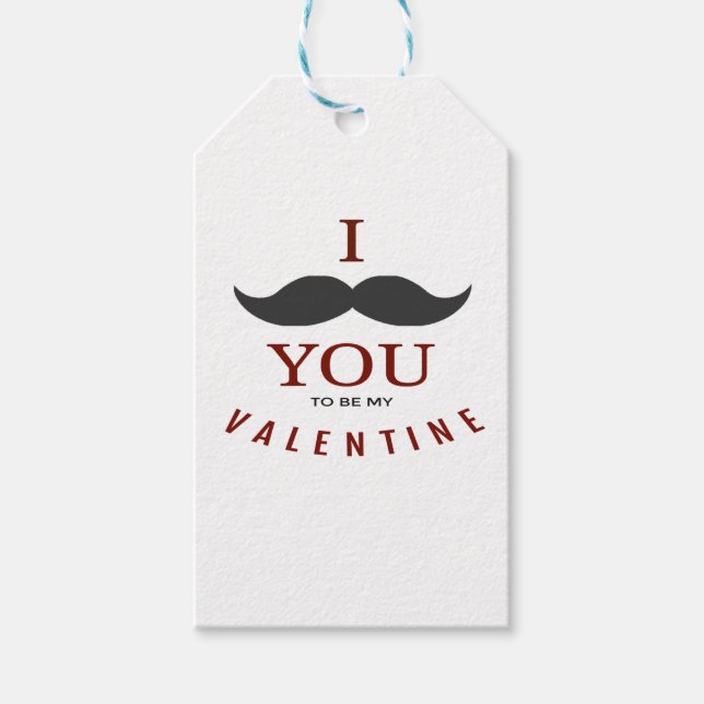 Valentine Mustache Gifts Presentetikett (Framsidan)