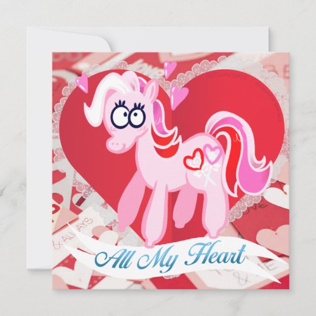 Valentine My Little Pony All my Heart Card Anteckningskort (Framsida)