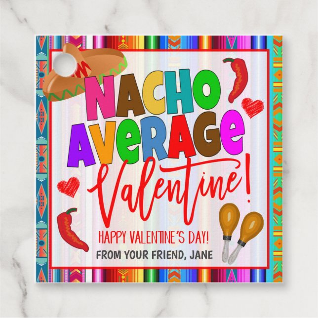 Valentine Nacho Gift Märkre Gåvor Etiketter (Framsida)