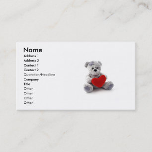 Valentine Nalle Affärskort Visitkort