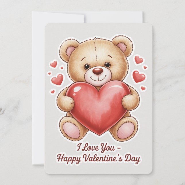 Valentine nallebjörn julkort (Framsida)