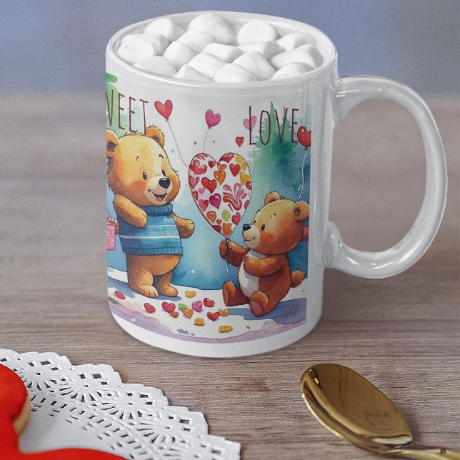 Valentine Nalles Sharing Hjärtformade Candies Kaffemugg (Skapare uppladdad)