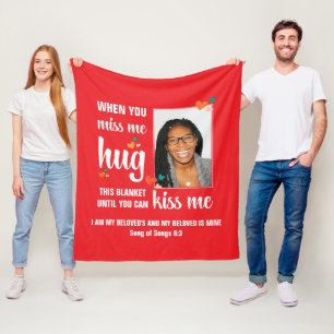 Valentine NÄR DU MISSAR MIG MISSA DET HÄR fotot Fleecefilt