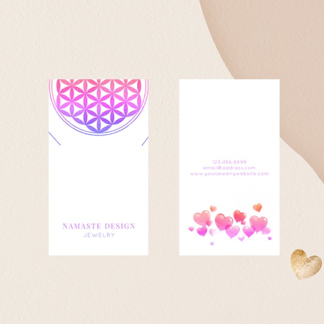 Valentine Necklace Visning Card ・ Blume des Lebens Visitkort (Skapare uppladdad)