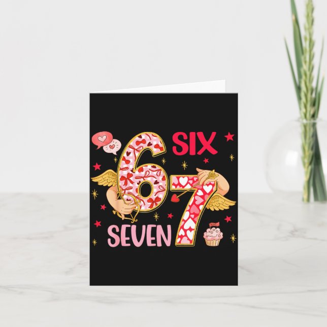Valentine Nge 67 Funny Saying Six Seven Valentine' Kort (Framsida)