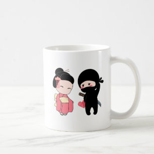 Valentine Ninja och Geisha Kaffemugg