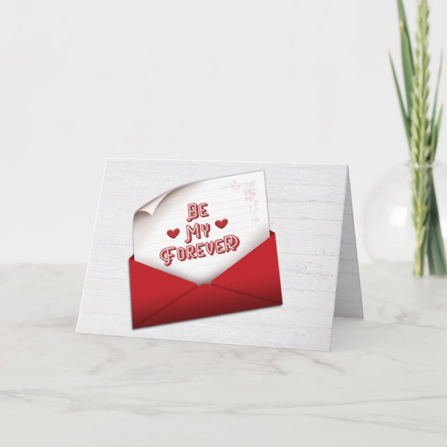 Valentine Note i Red Kuvert Kort (Framsida)