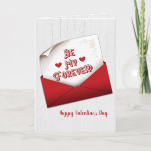 Valentine Note i Red Kuvert Kort