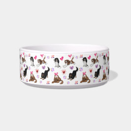 Valentine och Kärlek Cavalier Hund Bowl