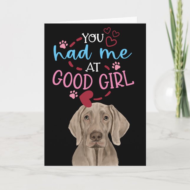 Valentine Önskemål från Weimaraner Helgkort (Framsida)