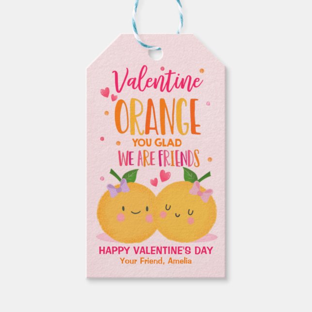 Valentine Orange du gled att vi är kompisklassrum Presentetikett (Framsidan)