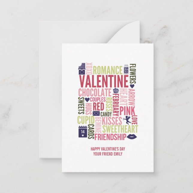 Valentine Ord Classroom Valentine Card 100pk Anteckningskort (Framsida)
