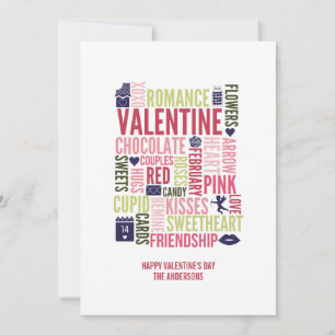 Valentine Ord Valentine Day Card Julkort