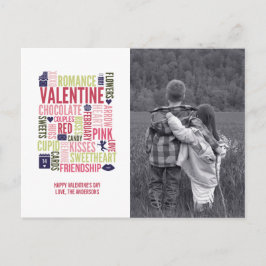 Valentine Ord Valentine Day Foto Postcard Helg Vykort