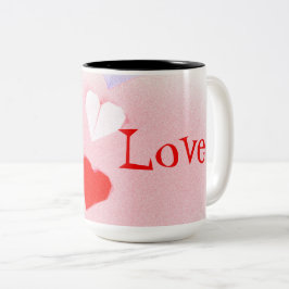 Valentine Origami Hjärtkopp Två-Tonad Mugg