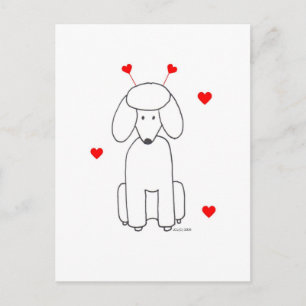 Valentine Öron Pudel Helg Vykort