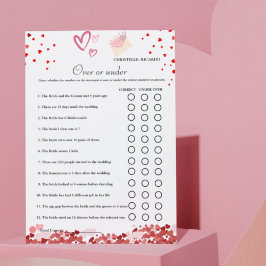 Valentine Over eller under möhippa-spelkort Meddelande
