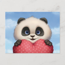 Valentine Panda Helg Vykort