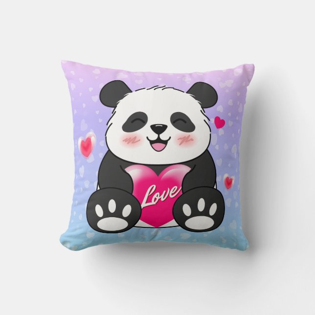 Valentine Panda i Kärlek Kudde (Framsida)