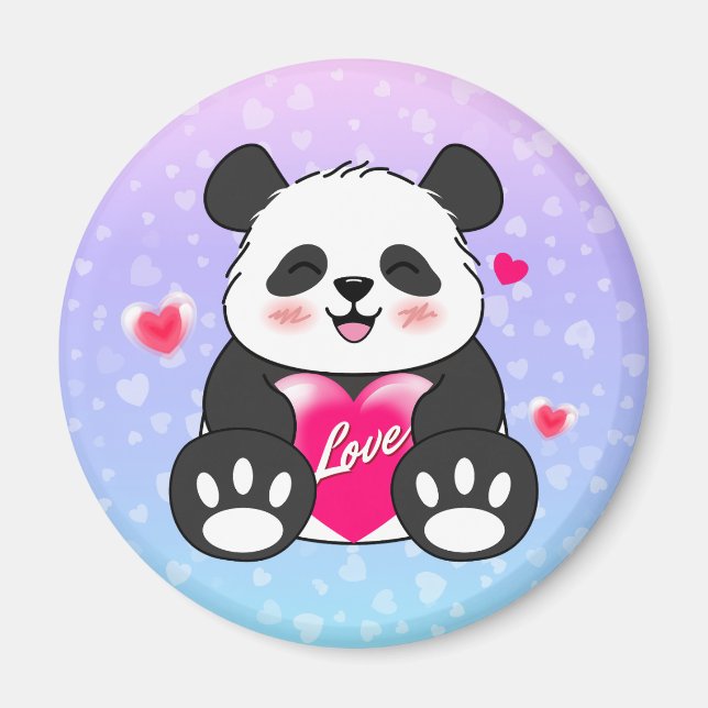 Valentine Panda i Kärlek Magnet (Framsidan)