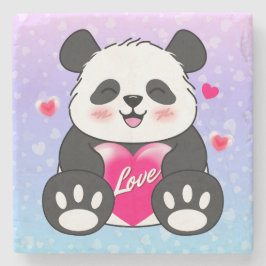 Valentine Panda i Kärlek Stenunderlägg