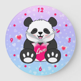 Valentine Panda i Kärlek Stor Klocka