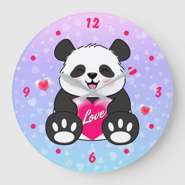 Valentine Panda i Kärlek Stor Klocka (Framsida)