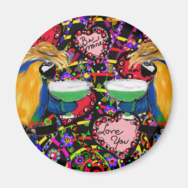 Valentine papegojor magnet (Framsidan)