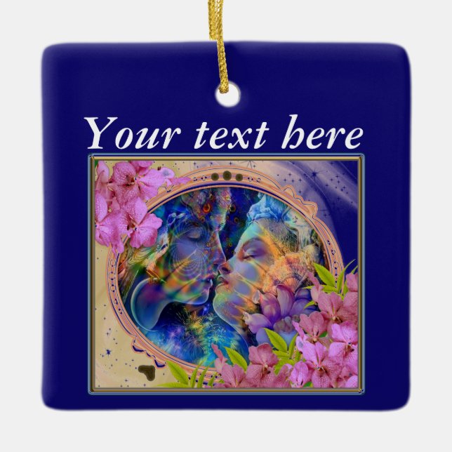 Valentine-par-firande Julgransprydnad Keramik (Framsida)