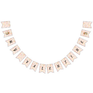 Valentine Party Decor with Roses and Cute Kitten Vimplar