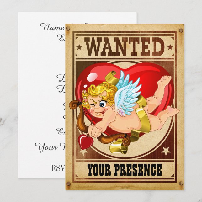 Valentine Party-inbjudan Inbjudningar (Fram/baksida)